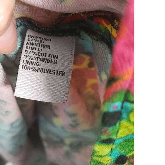 Sangria Dress Cap Sleeve Midi Multicolor Abstract Sz 10 - Picture 3 of 3